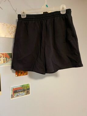 Black Elastic-Waist Women’s Shorts